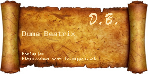 Duma Beatrix névjegykártya